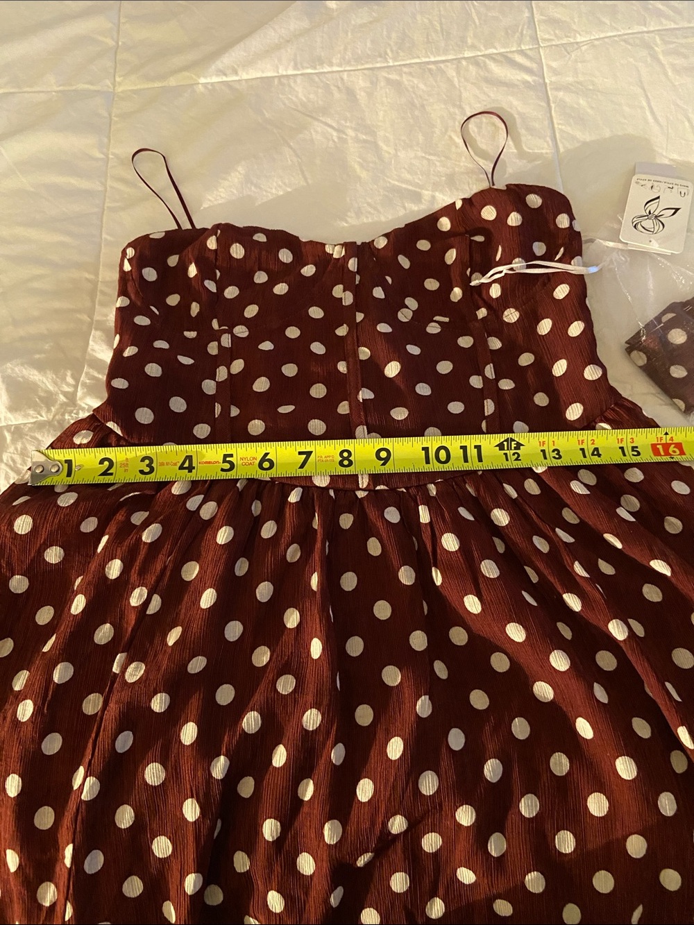 Brown Polka Dot Spaghetti Strap Dress - Picture 14 of 14